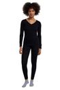Black Merino Wool V Neck Top, Image 4 of 4