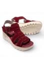 Red Womens Comfort Wedge Sandals -YUDD236FLY, Image 3 of 4