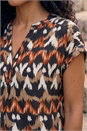Black Abstract Print Stretch Top, Image 4 of 4