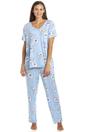 Blue Camille Lingerie Blue Spandex Full Length Pyjama Set, Image 1 of 5