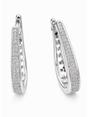Silver AVANT-GARDE PARIS Silver Slim Pavé Hoop Earrings, Image 1 of 3