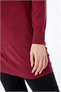 Wine Longline High Neck Tunic Jumper , Image 5 of 5