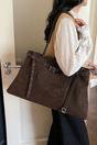 Brown 'Hadley' Women's Large Shoulder Double Belted Tote Bag, Image 1 of 1