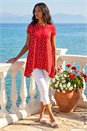 Red Polka Dot Hanky Hem Top, Image 2 of 4