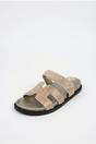 Gold Pearl Rhinestone Embellished Double Strap Sandals, Image 2 of 5