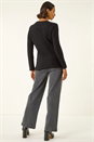 Black Textured Knit Jumper, Image 3 of 5