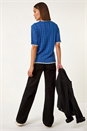 Blue Dainty Pointelle Top, Image 3 of 5