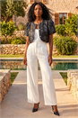 Black Brocade Puff Sleeve Jacket , Image 2 of 5