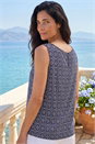 Navy  Classic Diamond Shell Top, Image 2 of 4