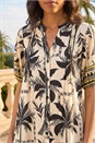 Ivory  Palm Button Down Short Dress, Image 4 of 4