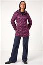 Magenta Wave Quilted Puffer Hooded Coat, Image 6 of 7