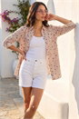 Burgundy Floral Stripe Buttoned Shirt, Image 2 of 4