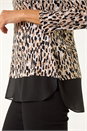 Stone Abstract Print Chiffon Hem Top, Image 5 of 5