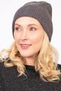 Dark Grey Glitter Knitted Winter Beanie Hat, Image 1 of 3