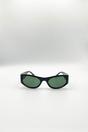 Black SVNX Black Racer Wrap Around Sunglasses In Black, Image 2 of 5