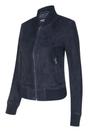 Navy Womens MA-1 Suede Bomber Jacket-Arnhem, Image 2 of 3