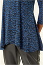 Blue Spot Print Tunic Stretch Top, Image 5 of 5