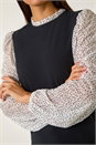 White 2 in 1 Polka Dot Mesh Top, Image 5 of 5