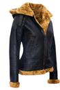 Brown Sheep Leather Hood Flying Bomber Jacket, Image 5 of 8