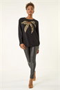 Black Sequin Animal Bow Knit Jumper, Image 2 of 5