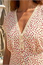 Pink Floral Ditsy Print Lace Trim Top, Image 4 of 4