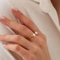 Gold Double Pearl Sterling Silver Adjustable Open Ring, Image 2 of 2