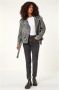 Grey Dusk Oversized Belt Biker Jacket, Image 7 of 9