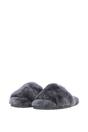 Grey Fenland England Grey 'Suzy' Real Sheepskin Fur Fluffy Sliders, Image 1 of 4