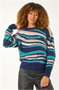 Teal Sequin Animal Print Jumper, Image 4 of 5