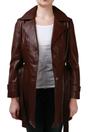 Brown 3/4 Length Tie Belt Trench Coat-Oldbury, Image 3 of 5