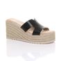 Black AJVANI Black High Wedge Platform Mule Sandals Espadrilles, Image 1 of 4