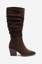 Dark Brown Drelia Ruched Western Knee High Boot, Image 1 of 4