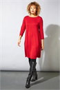 Red A-Line Pocket Detail Swing Dress, Image 3 of 4