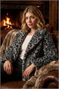 Grey Faux Snow Leopard Fur Coat, Image 1 of 4