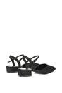 Black XY LONDON Black 'Hilary' Low Block Heel Court Shoes With Ankle Strap, Image 4 of 5