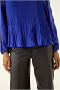 Blue Embellished Pleated Top, Image 5 of 5