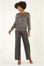 Gold Spot Print Plisse Shirred Top, Image 2 of 5