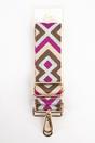 Taupe Metallic Aztec Woven Bag Strap, Image 4 of 4