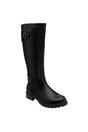 Black Brandi Buckle Detail KneeHigh Boots, Image 1 of 4