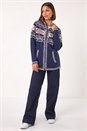 Navy  Jacquard Zip Through Knit Cardigan, Image 6 of 7