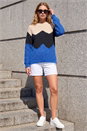 Blue Fluffy Sparkle Knit Jumper, Image 2 of 4