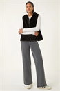 Black Hooded Faux Fur Gilet, Image 1 of 5