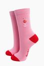 Pink Embroidered Aperitivo Spritz Cotton Socks, Image 1 of 4