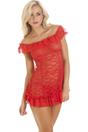 Red Mesh Lace Babydoll And G-String, Image 1 of 5