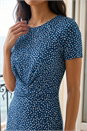 Navy  Petite Twist Front Stretch Dress, Image 4 of 4