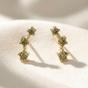 Green Peridot August Birthstone Climber Stud Earrings, Image 1 of 4