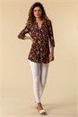 Multi  Ditsy Floral Print Pintuck Jersey Shirt, Image 3 of 4