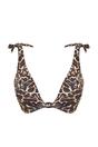 Multi Leopard Print Off-Shoulder Bikini Top, Image 3 of 5