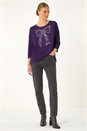 Purple Hotfix Embellished Bow Top, Image 2 of 5