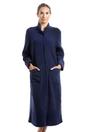 Navy Camille Lingerie Navy Soft Fleece Floral Button Up Housecoat, Image 1 of 5